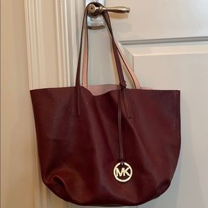 Michael Kors Pink & Burgundy Reversible Tote